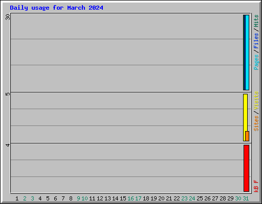 Daily usage for March 2024