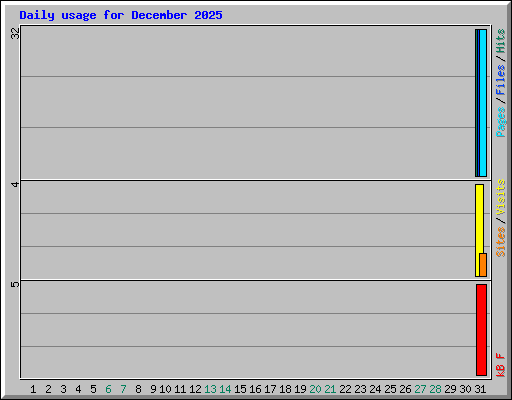 Daily usage for December 2025