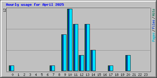 Hourly usage for April 2025